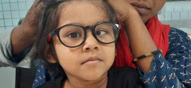 Pediatric eye exam at MCVI
